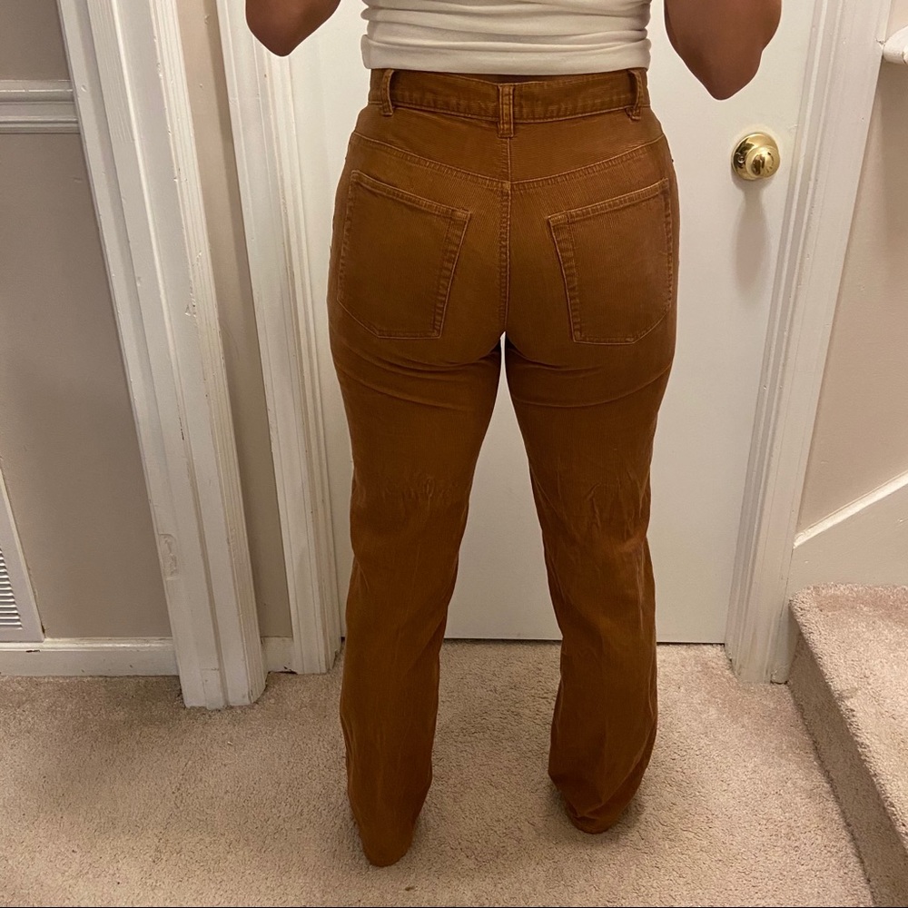 Tan corduroy straight leg pants